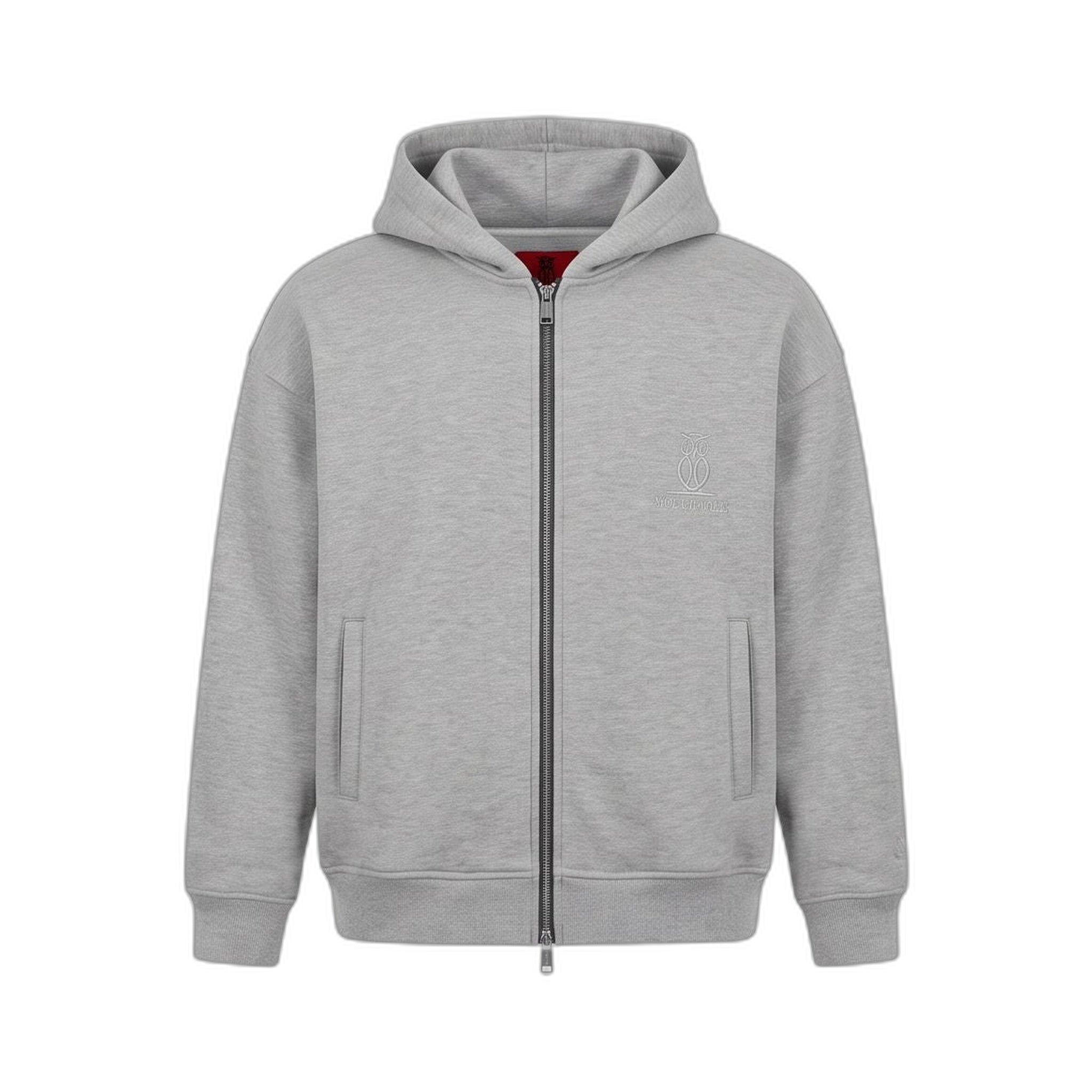 Moe Charlie Zip Hoodie in Grau