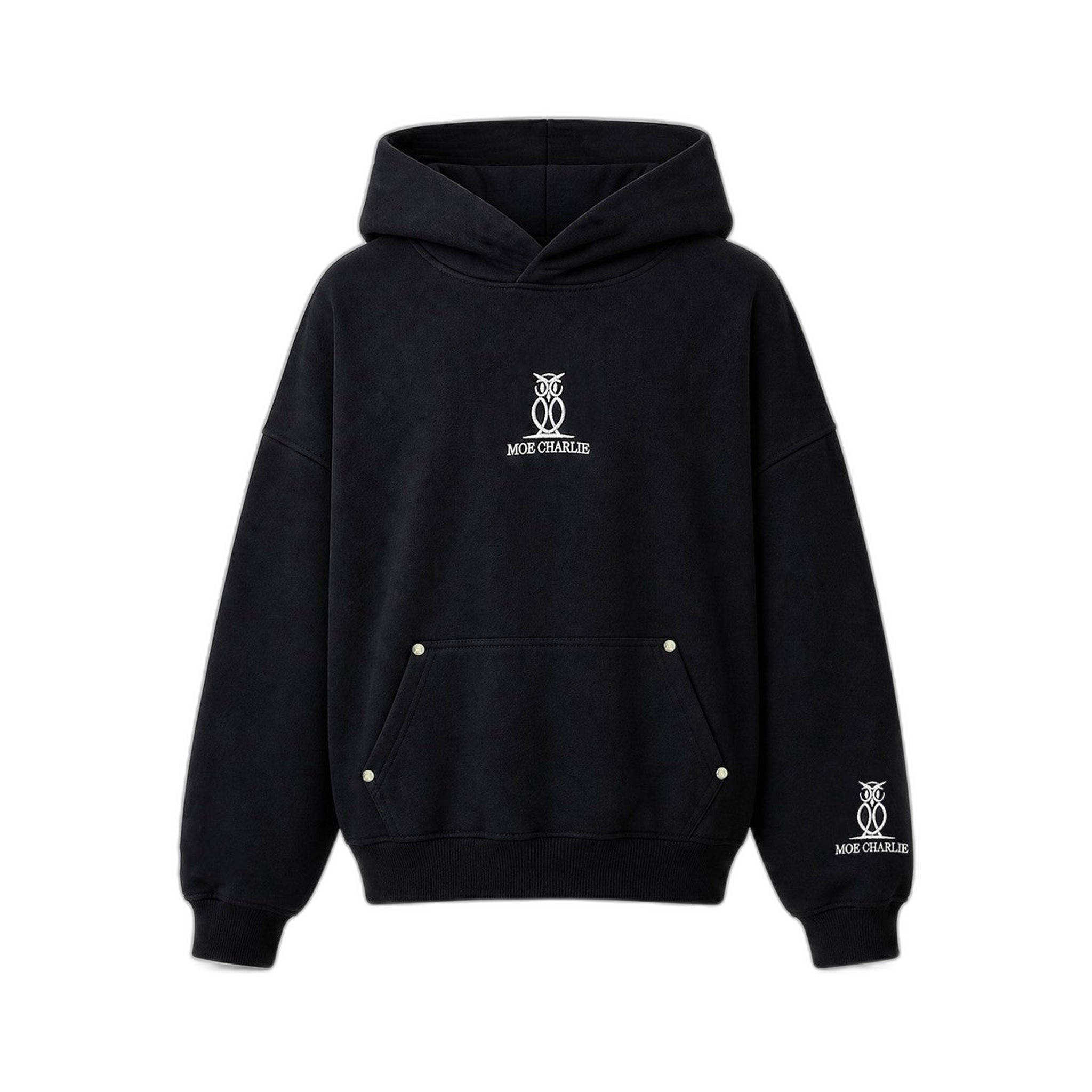 MOE CHARLIE Hoodie in Schwarz