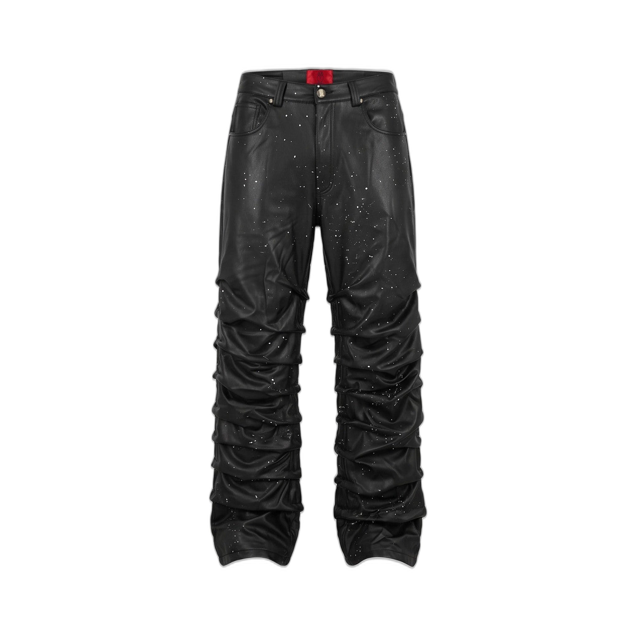Handmade Artist Leder Hose Schwarz