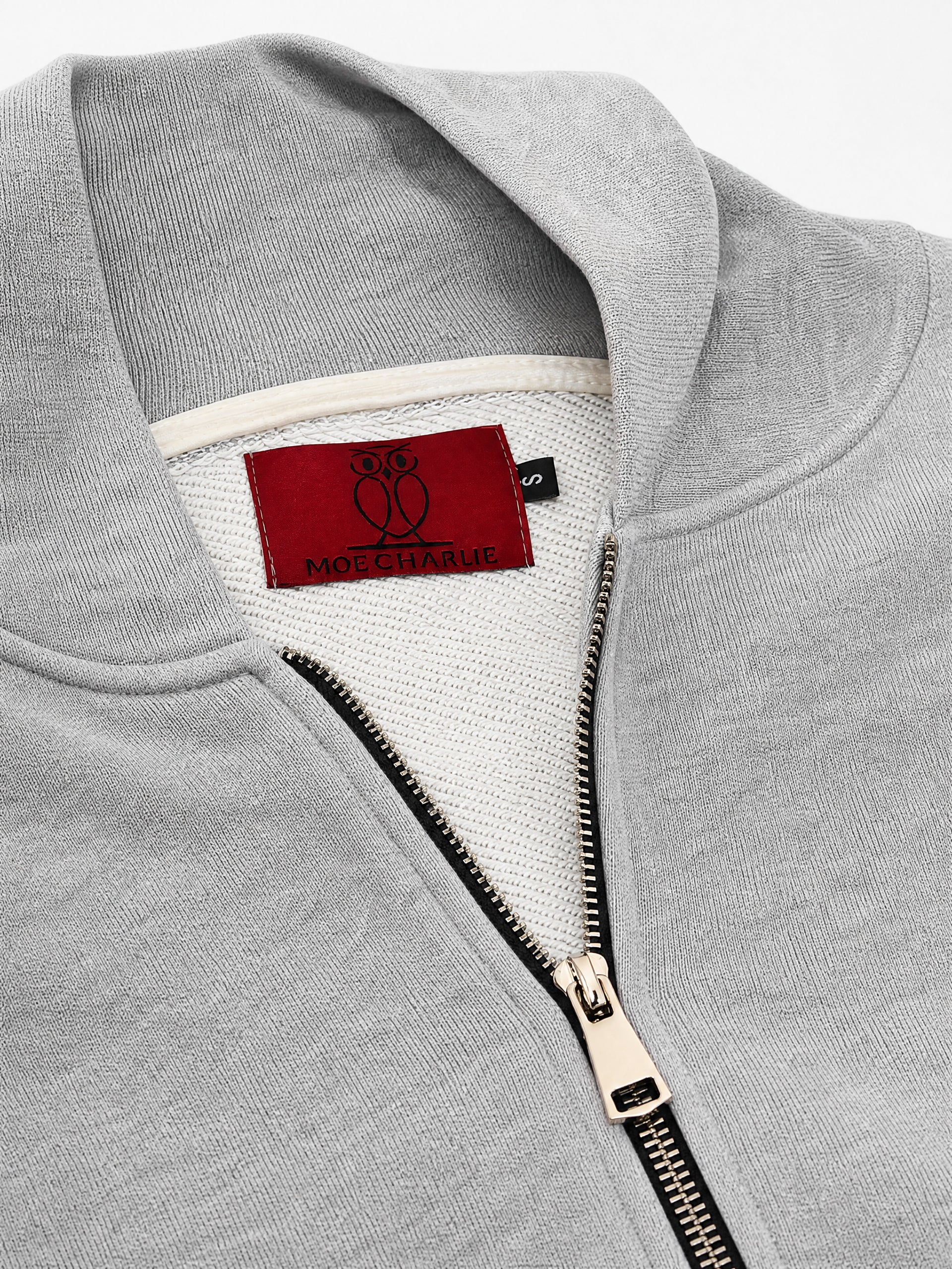 Moe Charlie Zip Hoodie in Grau