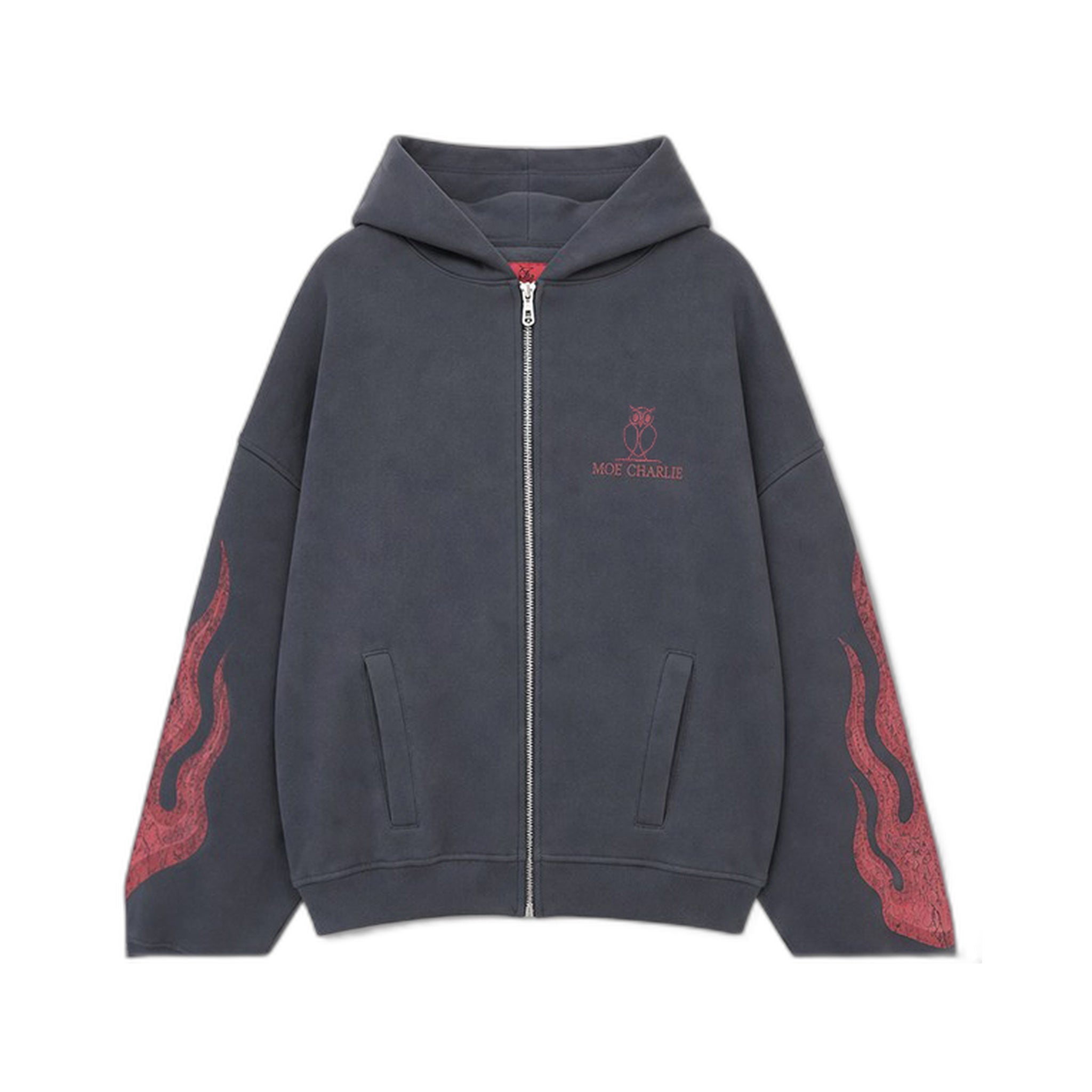 Devil Zip Hoodie in Grau