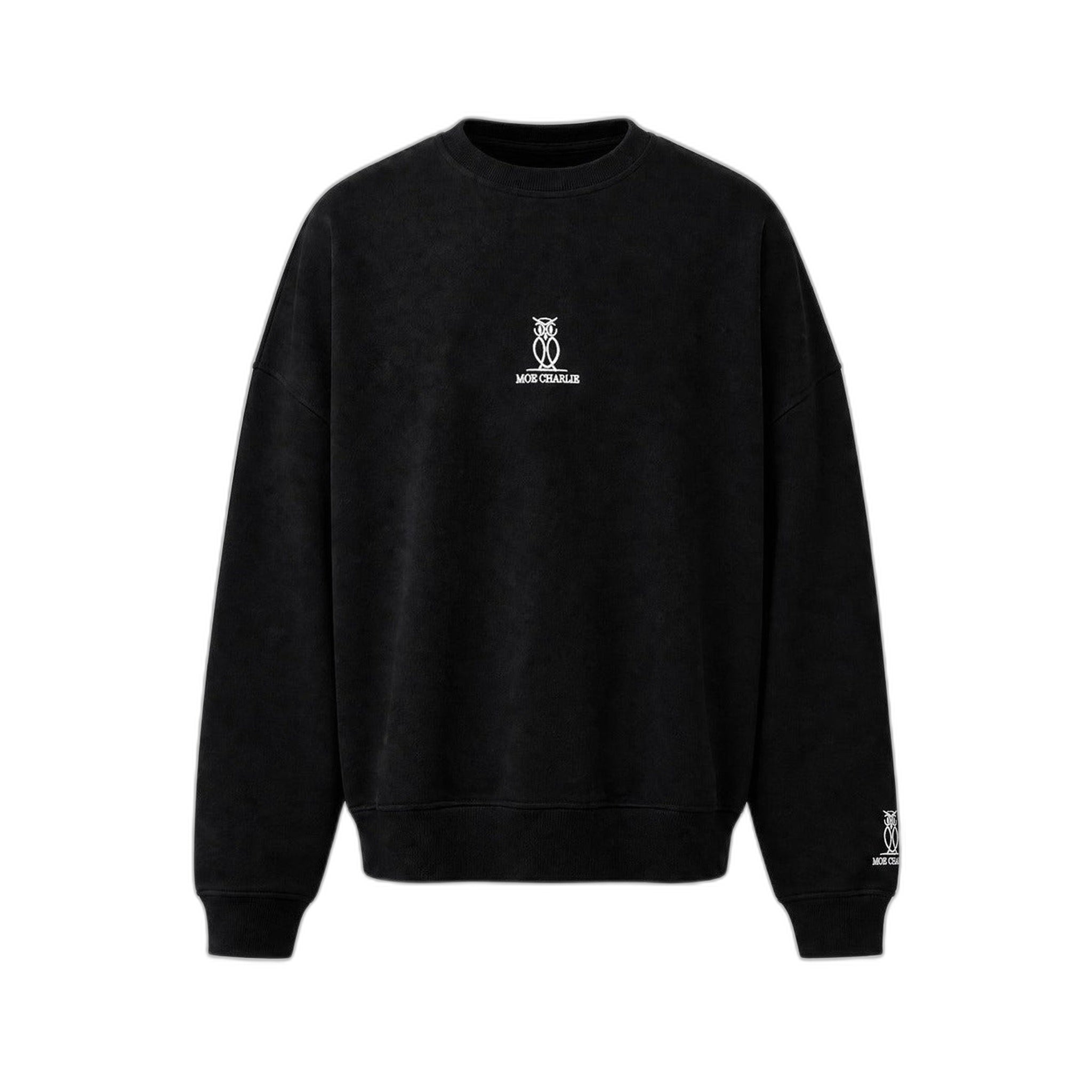 White Logo Sweater in schwarz