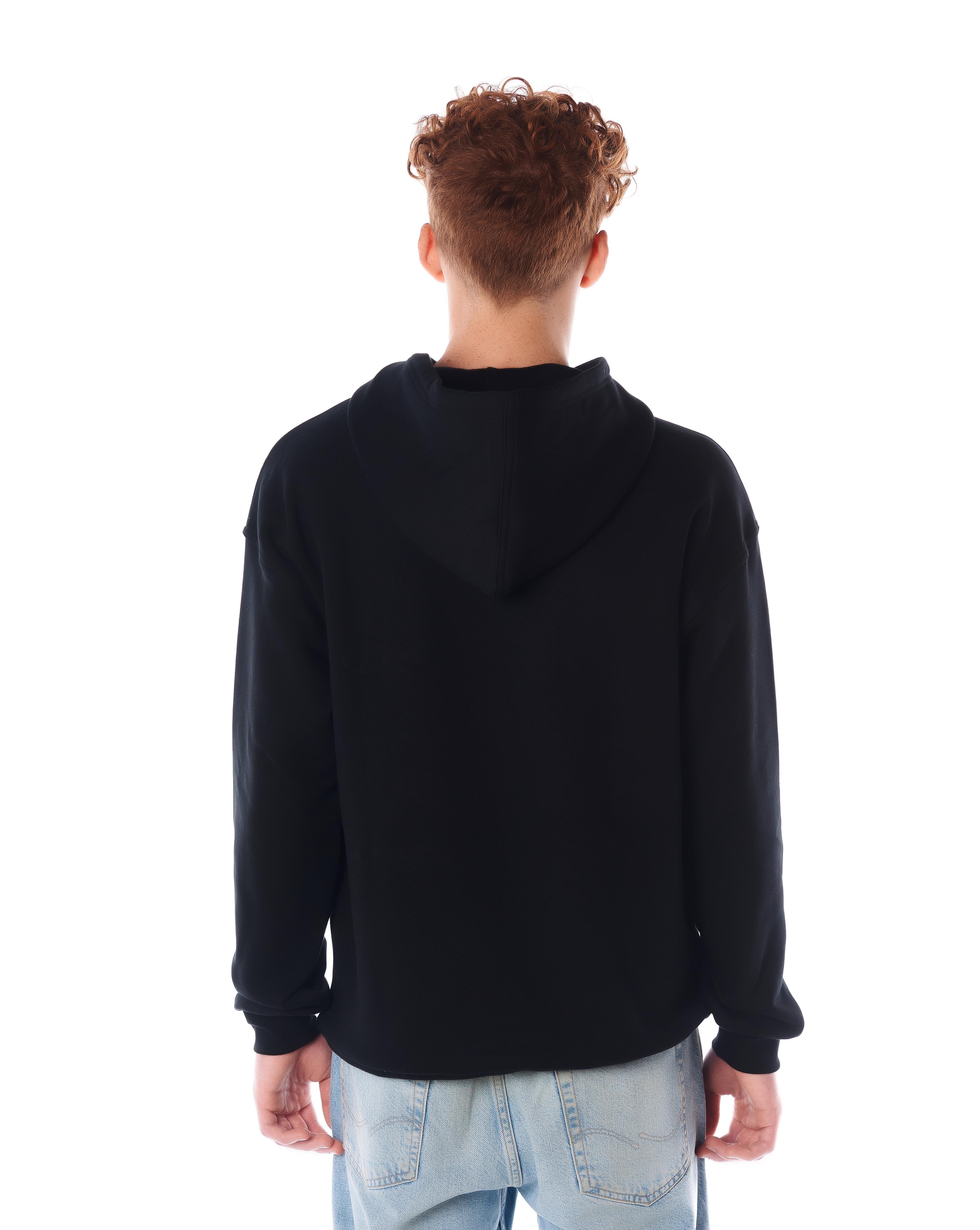 Rückenansicht des MOE CHARLIE Night Life Hoodies in Schwarz, cleaner einfarbiger Rücken ohne Aufdruck