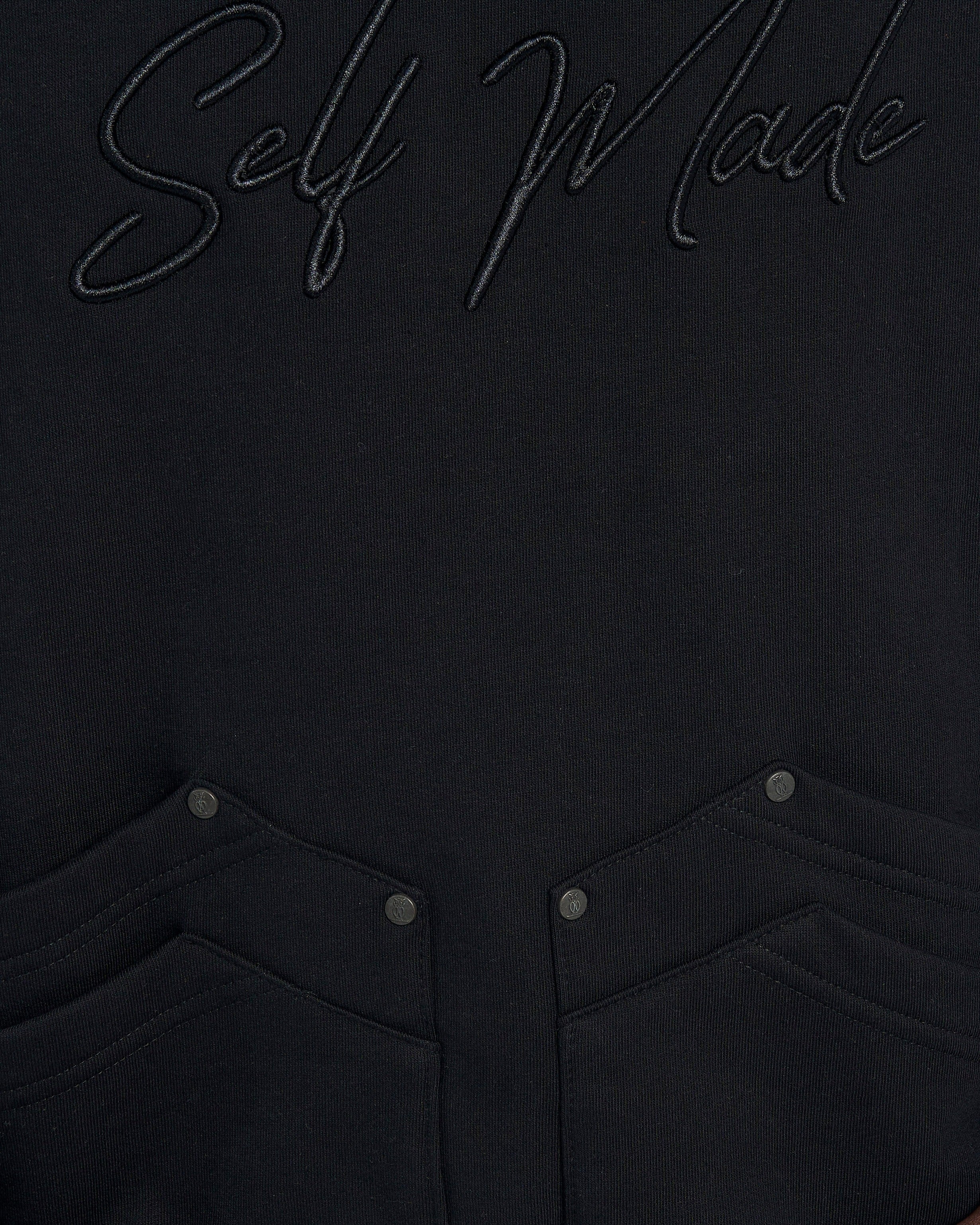 Cangaroo Hoodie in Schwarz "Self Made"-Stick | MOE CHARLIE
