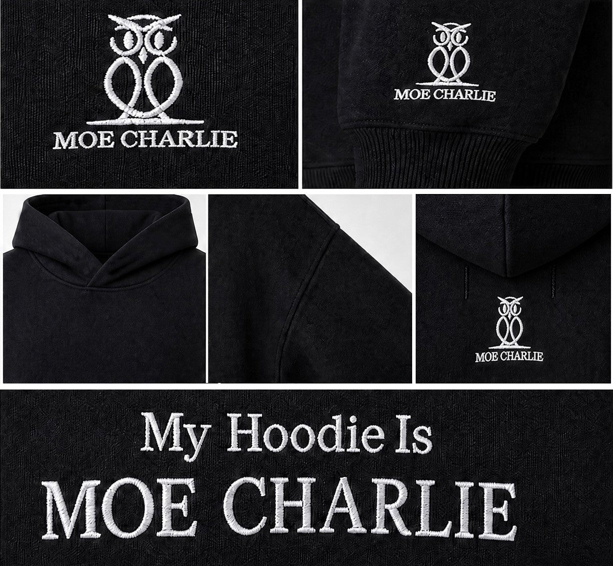 MOE CHARLIE Hoodie in Schwarz