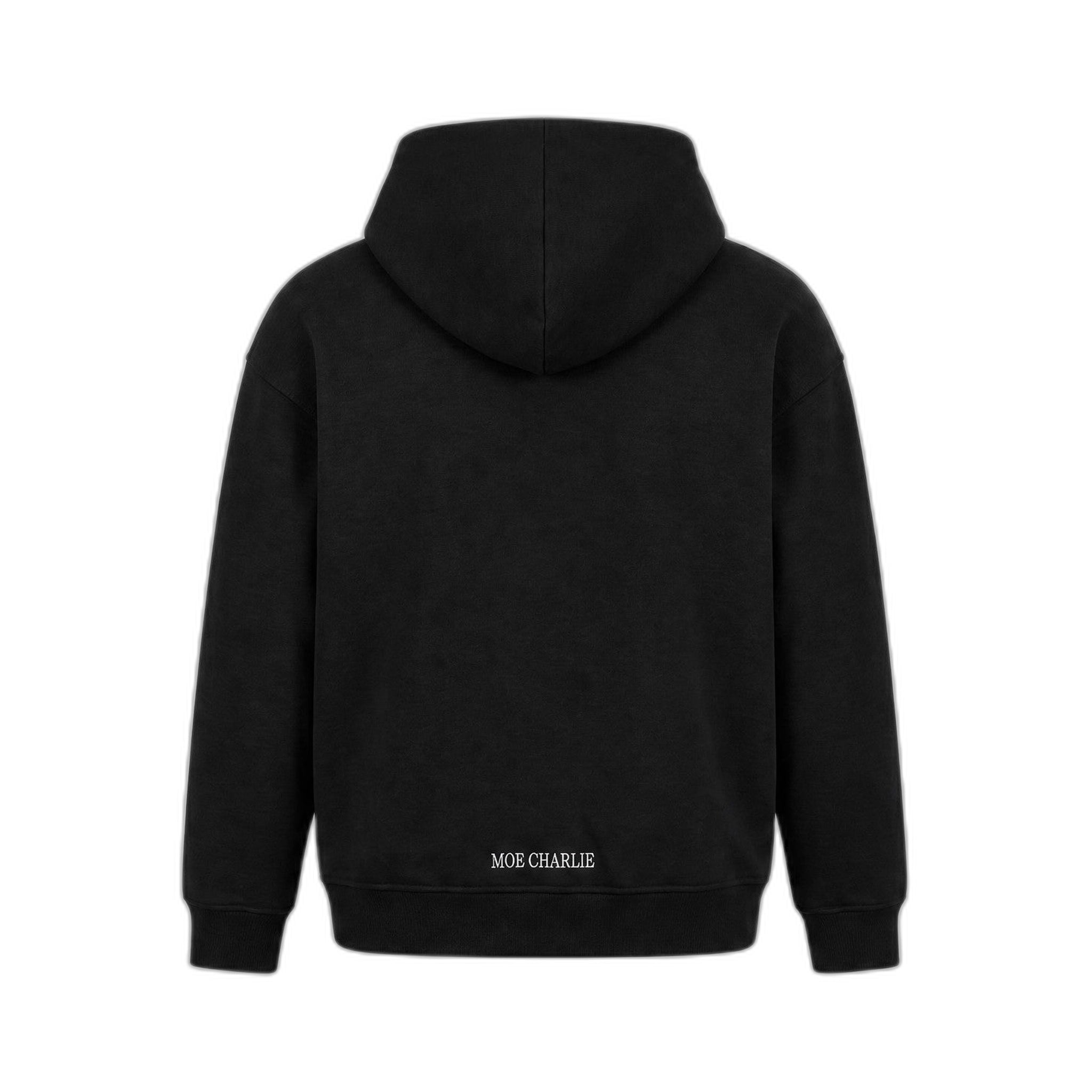 Moe Charlie Zip Hoodie in Schwarz