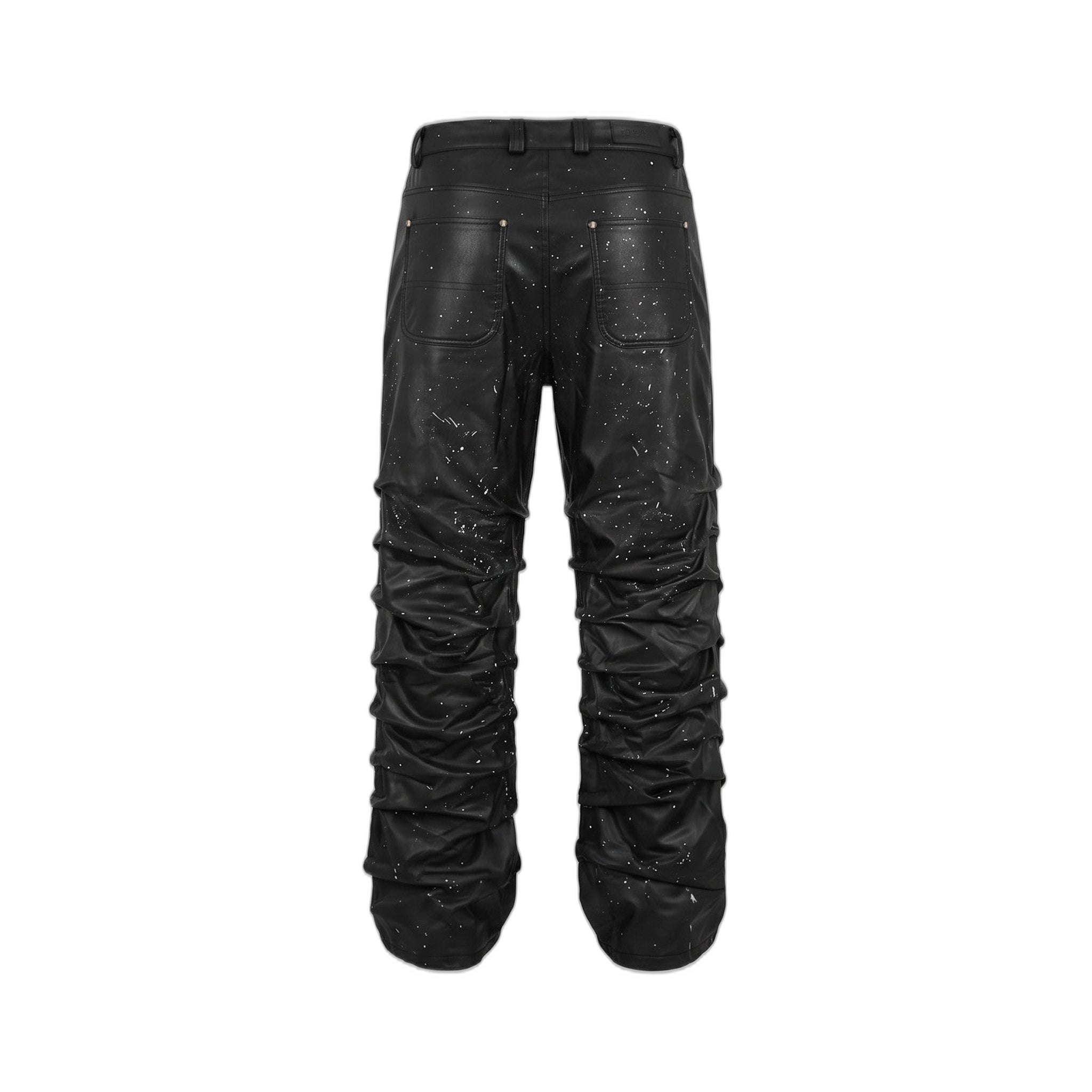 Handmade Artist Leder Hose Schwarz