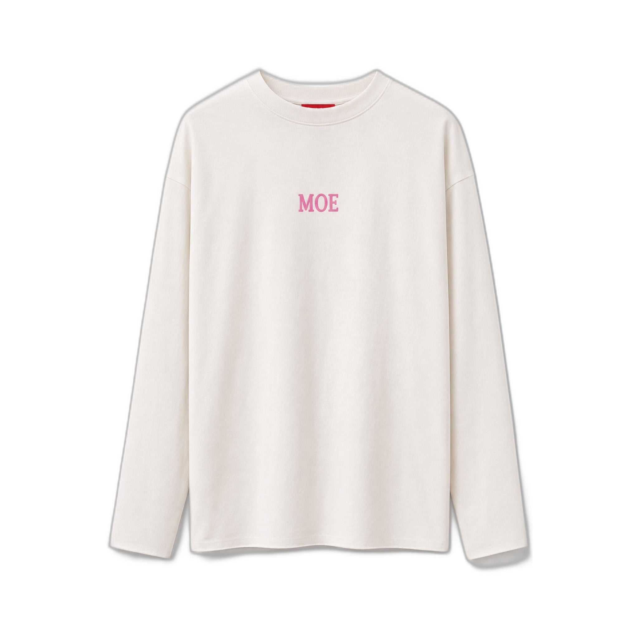 MOE Longsleeve in Creme Pink Logo