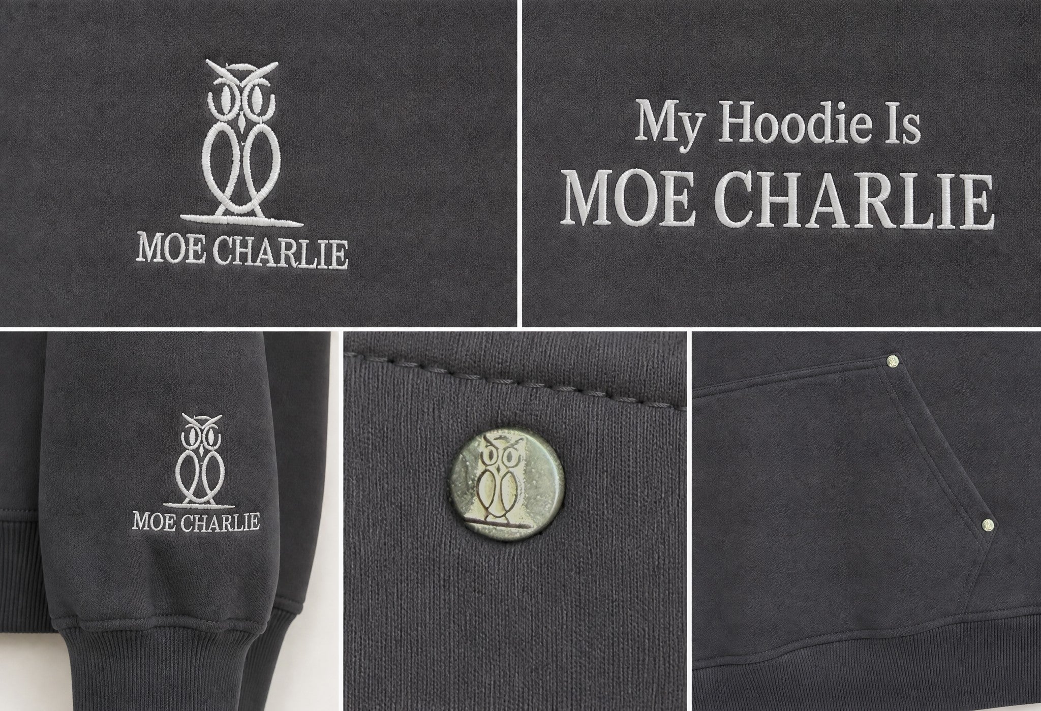 MOE CHARLIE Hoodie in Grau