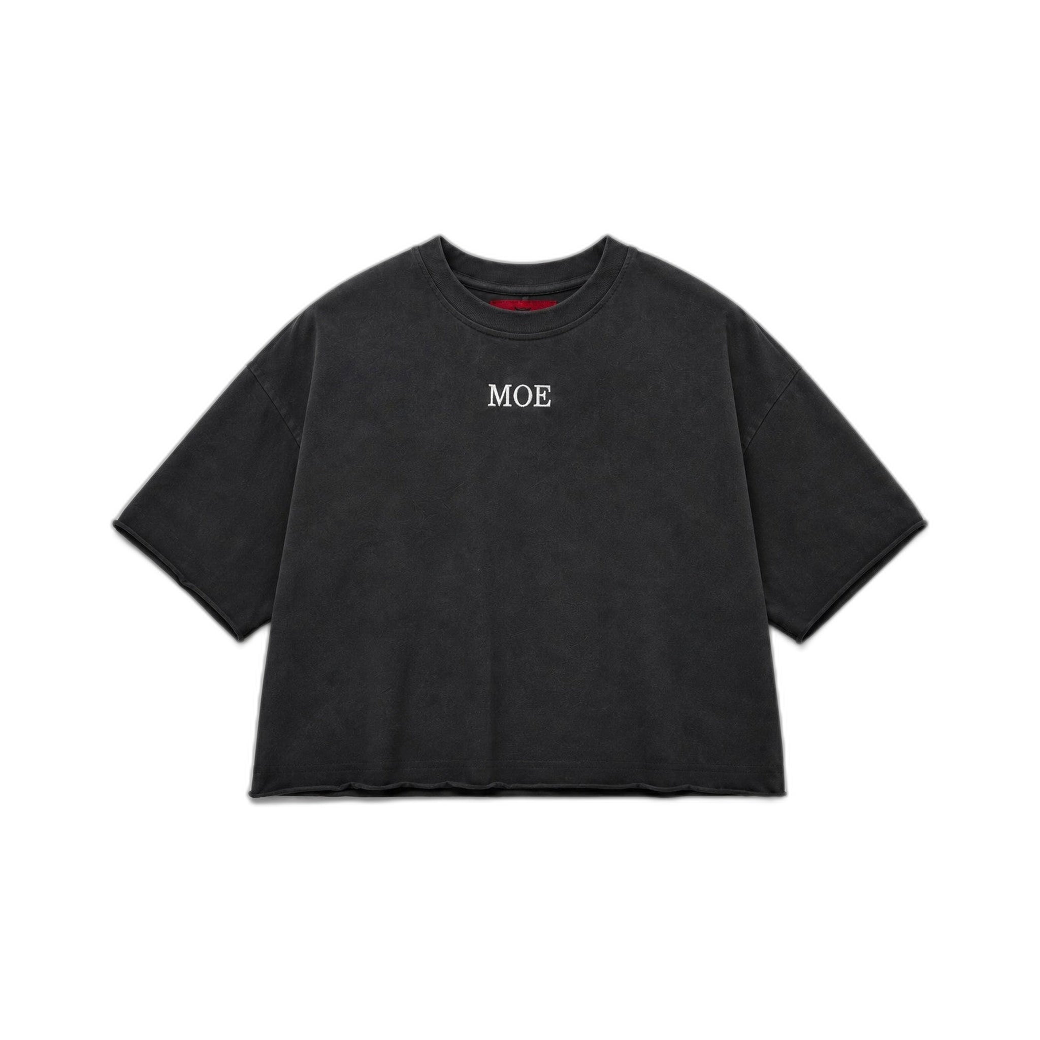 MOE Cropped T-Shirt in Schwarz