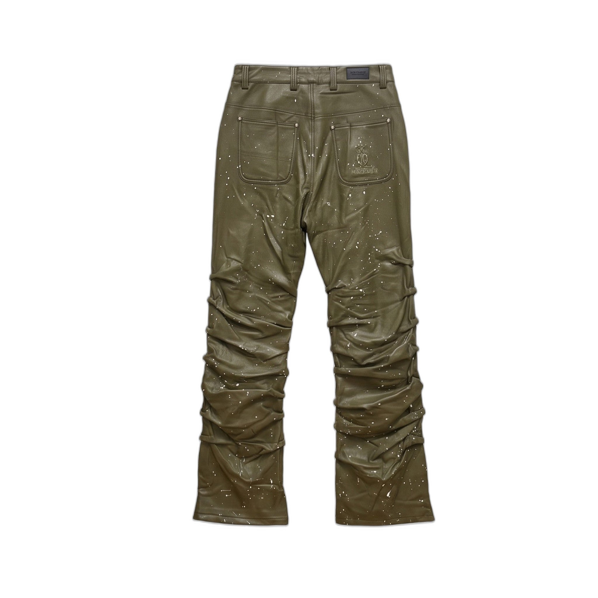 Handmade Artist Leder Hose Olive